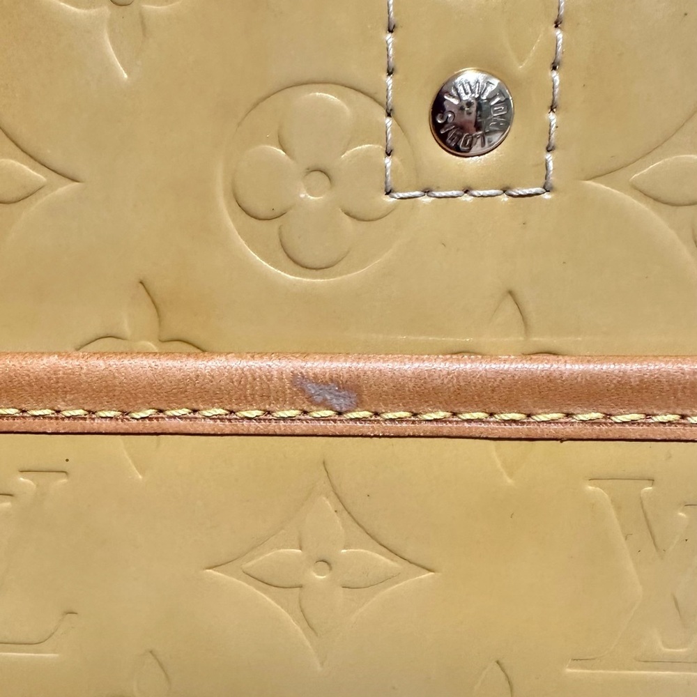 Louis Vuitton Beige Yellow Vernis & Vachetta Leather Sutton Briefcase Tote - Picture 12 of 14